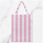 Vertical Stripes - White and Cotton Candy Pink Classic Tote Bag