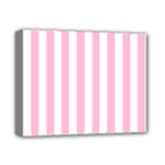 Vertical Stripes - White and Cotton Candy Pink Deluxe Canvas 14  x 11  (Stretched)