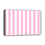 Vertical Stripes - White and Cotton Candy Pink Deluxe Canvas 18  x 12  (Stretched)