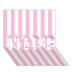 Vertical Stripes - White and Cotton Candy Pink HOPE 3D Greeting Card (7x5)