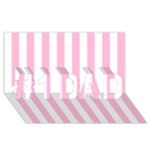 Vertical Stripes - White and Cotton Candy Pink #1 DAD 3D Greeting Card (8x4)