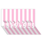 Vertical Stripes - White and Cotton Candy Pink ENGAGED 3D Greeting Card (8x4)