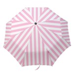 Vertical Stripes - White and Cotton Candy Pink Folding Umbrella