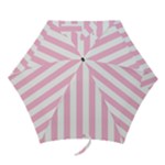 Vertical Stripes - White and Cotton Candy Pink Mini Umbrella