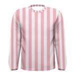 Vertical Stripes - White and Pastel Pink Men s Long Sleeve T-shirt