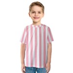 Vertical Stripes - White and Pastel Pink Kid s Sport Mesh Tee