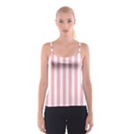 Vertical Stripes - White and Pastel Pink Spaghetti Strap Top