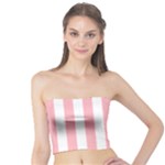 Vertical Stripes - White and Pastel Pink Tube Top