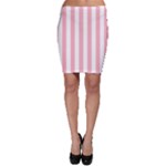Vertical Stripes - White and Pastel Pink Bodycon Skirt
