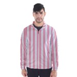 Vertical Stripes - White and Pastel Pink Wind Breaker (Men)