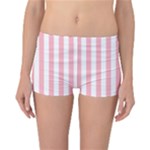 Vertical Stripes - White and Pastel Pink Reversible Boyleg Bikini Bottoms