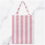 Vertical Stripes - White and Pastel Pink Classic Tote Bag