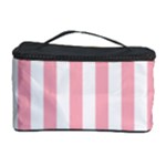 Vertical Stripes - White and Pastel Pink Cosmetic Storage Case