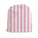 Vertical Stripes - White and Pastel Pink Drawstring Pouch (XXl)