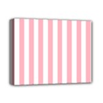 Vertical Stripes - White and Pastel Pink Deluxe Canvas 14  x 11  (Stretched)
