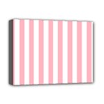 Vertical Stripes - White and Pastel Pink Deluxe Canvas 16  x 12  (Stretched)