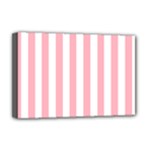 Vertical Stripes - White and Pastel Pink Deluxe Canvas 18  x 12  (Stretched)