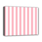 Vertical Stripes - White and Pastel Pink Deluxe Canvas 20  x 16  (Stretched)