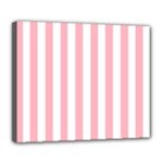 Vertical Stripes - White and Pastel Pink Deluxe Canvas 24  x 20  (Stretched)