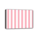 Vertical Stripes - White and Pastel Pink Mini Canvas 6  x 4  (Stretched)