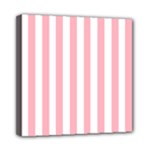 Vertical Stripes - White and Pastel Pink Mini Canvas 8  x 8  (Stretched)