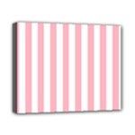 Vertical Stripes - White and Pastel Pink Canvas 10  x 8  (Stretched)