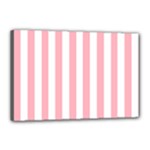 Vertical Stripes - White and Pastel Pink Canvas 18  x 12  (Stretched)