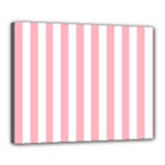 Vertical Stripes - White and Pastel Pink Canvas 20  x 16  (Stretched)