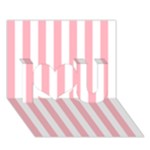 Vertical Stripes - White and Pastel Pink I Love You 3D Greeting Card (7x5)