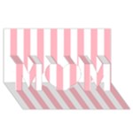 Vertical Stripes - White and Pastel Pink MOM 3D Greeting Card (8x4)