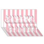 Vertical Stripes - White and Pastel Pink Congrats Graduate 3D Greeting Card (8x4)