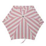 Vertical Stripes - White and Pastel Pink Mini Umbrella