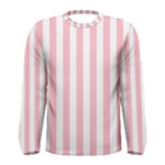 Vertical Stripes - White and Pink Men s Long Sleeve T-shirt