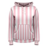 Vertical Stripes - White and Pink Women s Pullover Hoodie