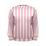 Vertical Stripes - White and Pink Women s Sweatshirt
