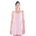Vertical Stripes - White and Pink Scoop Neck Skater Dress