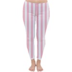 Vertical Stripes - White and Pink Winter Leggings