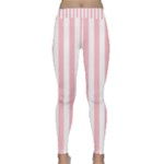 Vertical Stripes - White and Pink Yoga Leggings
