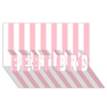 Vertical Stripes - White and Pink BEST BRO 3D Greeting Card (8x4)