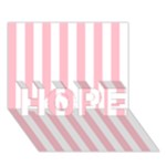 Vertical Stripes - White and Pink HOPE 3D Greeting Card (7x5)