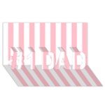 Vertical Stripes - White and Pink #1 DAD 3D Greeting Card (8x4)