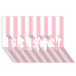 Vertical Stripes - White and Pink PARTY 3D Greeting Card (8x4)