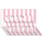 Vertical Stripes - White and Pink Best Wish 3D Greeting Card (8x4)