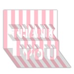 Vertical Stripes - White and Pink THANK YOU 3D Greeting Card (7x5)