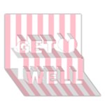 Vertical Stripes - White and Pink Get Well 3D Greeting Card (7x5)