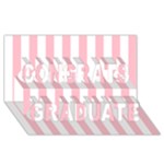Vertical Stripes - White and Pink Congrats Graduate 3D Greeting Card (8x4)