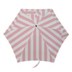 Vertical Stripes - White and Pink Mini Umbrella