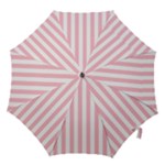 Vertical Stripes - White and Pink Hook Handle Umbrella (Medium)