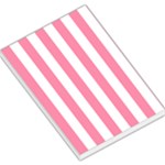 Vertical Stripes - White and Flamingo Pink Large Memo Pads