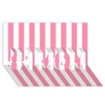 Vertical Stripes - White and Flamingo Pink #1 MOM 3D Greeting Cards (8x4)